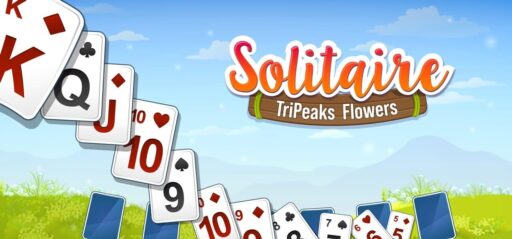 Solitaire TriPeaks Flowers game banner - find out where to play in the cloud