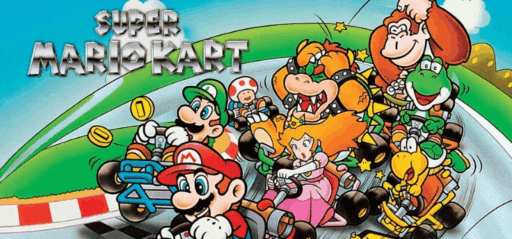 Super Mario Kart game banner - find where to play in the cloud
