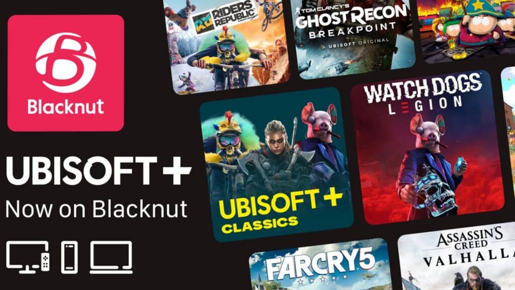 Ubisoft+ games are now available on Blacknut, joining the extensive Blacknut 1000 games catalog with popular titles like Far Cry 5 and Watch Dogs: Legion.