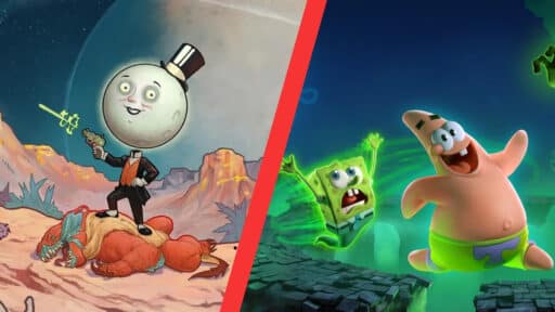 Collage of Game Banners for The Outer Worlds 2 and SpongeBob SquarePants: Titans of the Tide