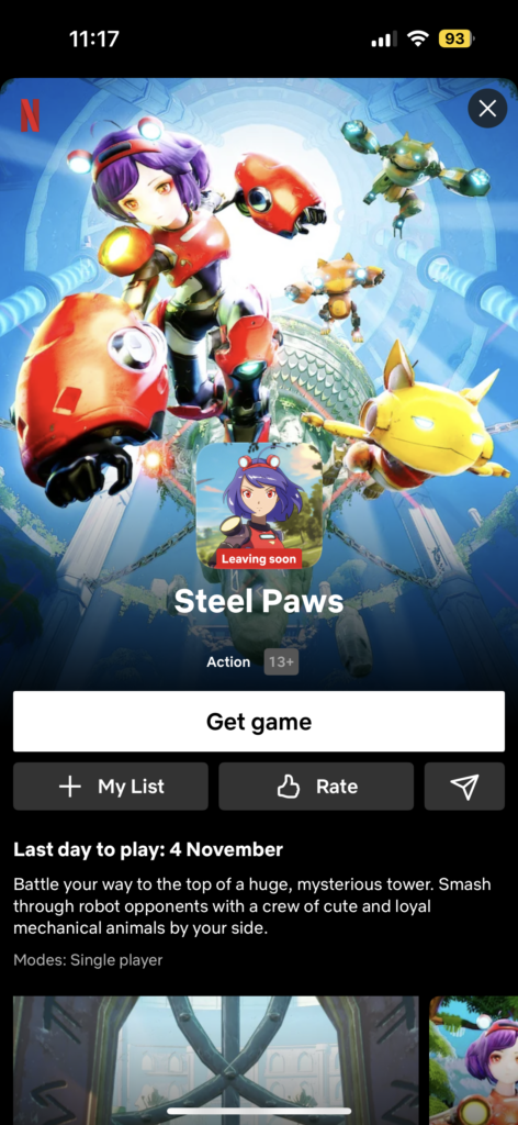 Steel Paws Netflix games leaving soon screenshot