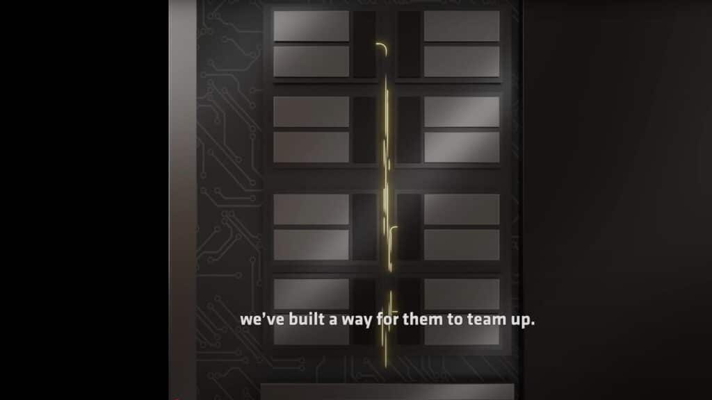 NeuroArrays animation with "we've built a way for them to team up." text on the screen powered by Project Amethyst.