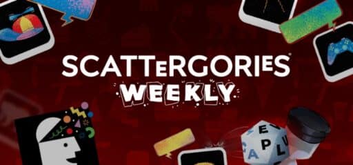 Scattegories Weekly game banner - find where to play in the cloud