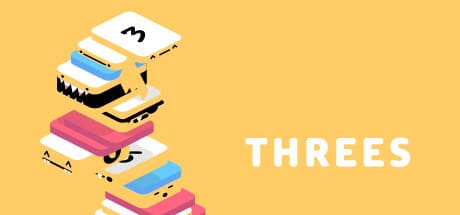 Threes! game banner - find out where to play in the cloud
