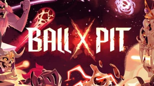 Colorful, chaotic "Ball x Pit" game logo with cartoon monsters and glowing effects in the background—perfect for your next Ball x Pit review.