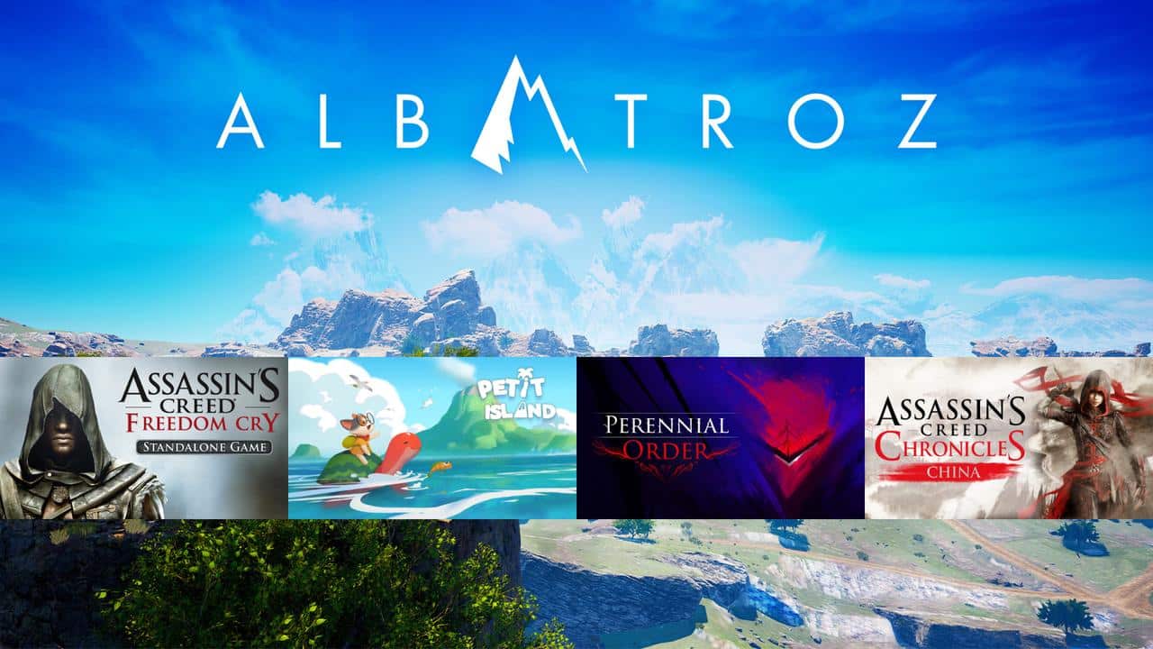 A mountain logo reads "Albatroz" above five colorful Blacknut December 2025 games covers displayed in a row.