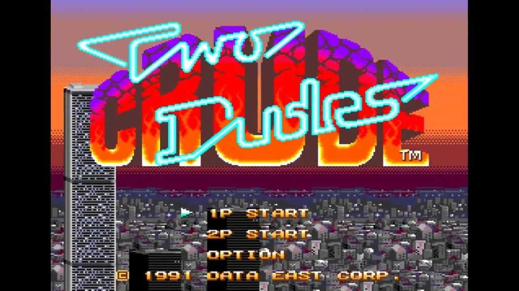 Two Crude Dudes gameplay start menu