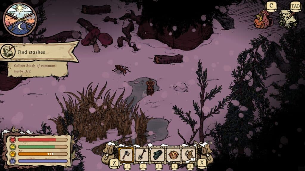 Screenshot of the video game Winter Burrow.
