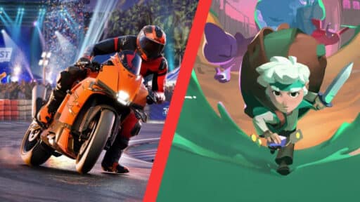 Banners for GeForce NOW Steam Opted In Games RIDE 6 and Moonlighter 2