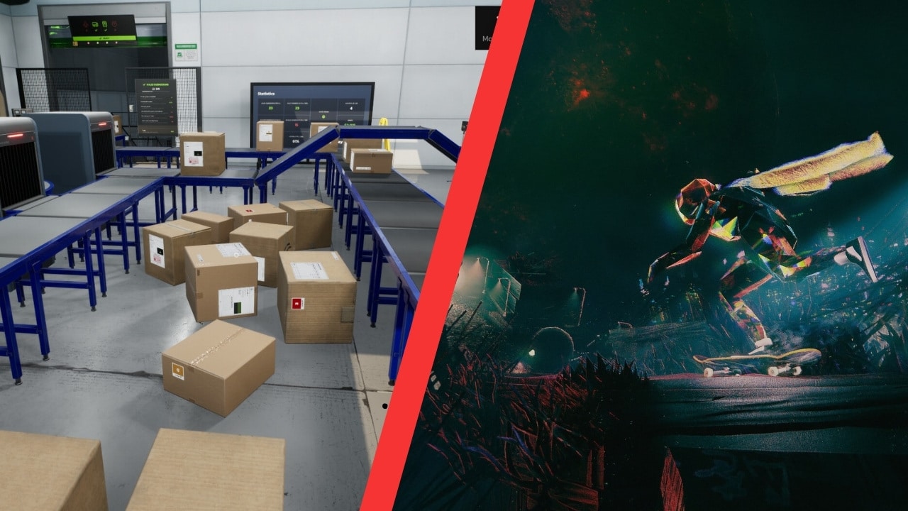 Collage of Game Banners for Parcel Simulator and Skate Story - Two Games that Opted Into GeForce NOW on Steam