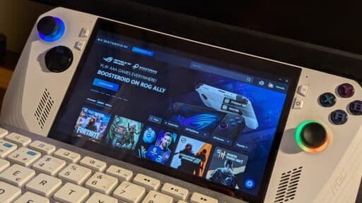 A tablet with a keyboard and a screen.