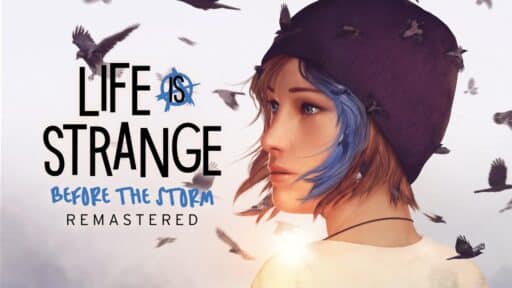 A girl with blue hair and a beanie looks sideways as birds fly, with "Life is Strange: Before the Storm Remastered" text—one of the JioGames Cloud new games.