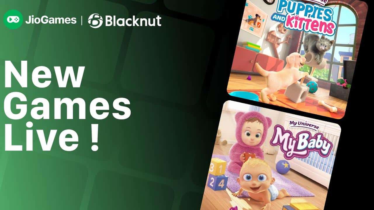 JioGames and Blacknut announce new games: "Puppies and Kittens" and "My Baby" now live.