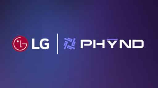 LG and Phynd logos side by side on a purple gradient background.