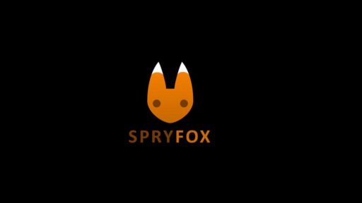 Orange fox face logo with "SPRYFOX" text below on a black background.