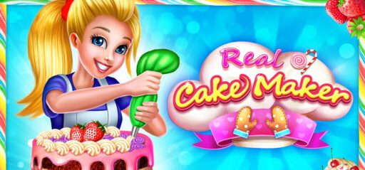 Real Cake Maker game banner - find where to play in the cloud