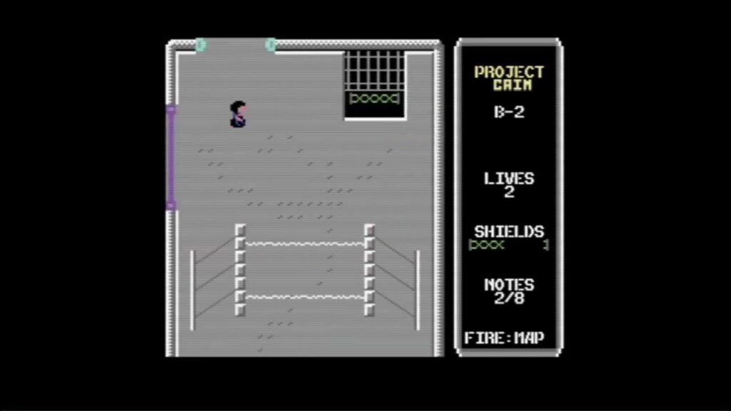 gameplay screenshot of Caim for the C64
