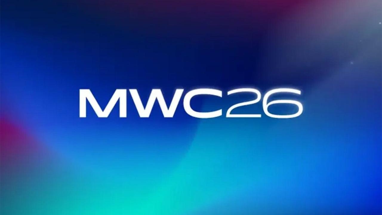 MWC 2026 logo on a blue and purple gradient background.
