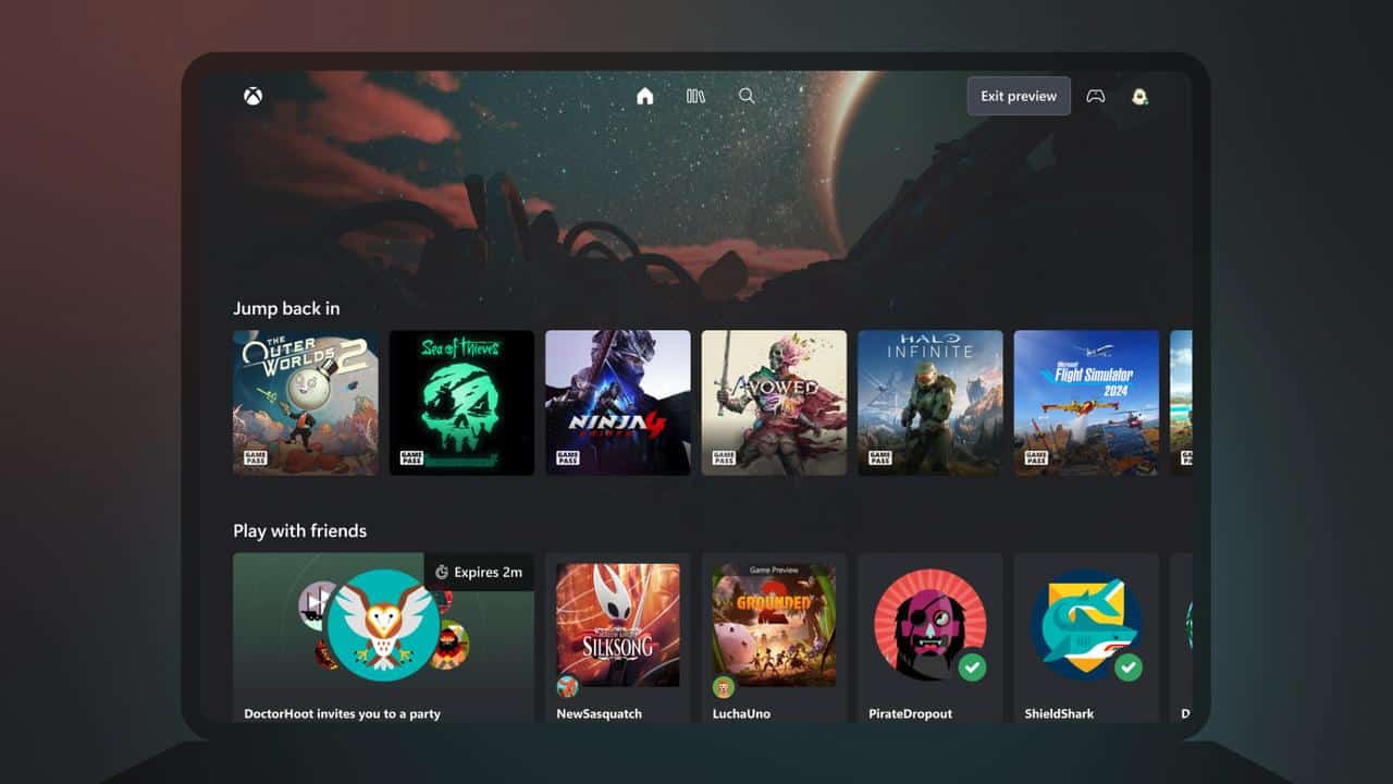 New Xbox Cloud Gaming Web Preview