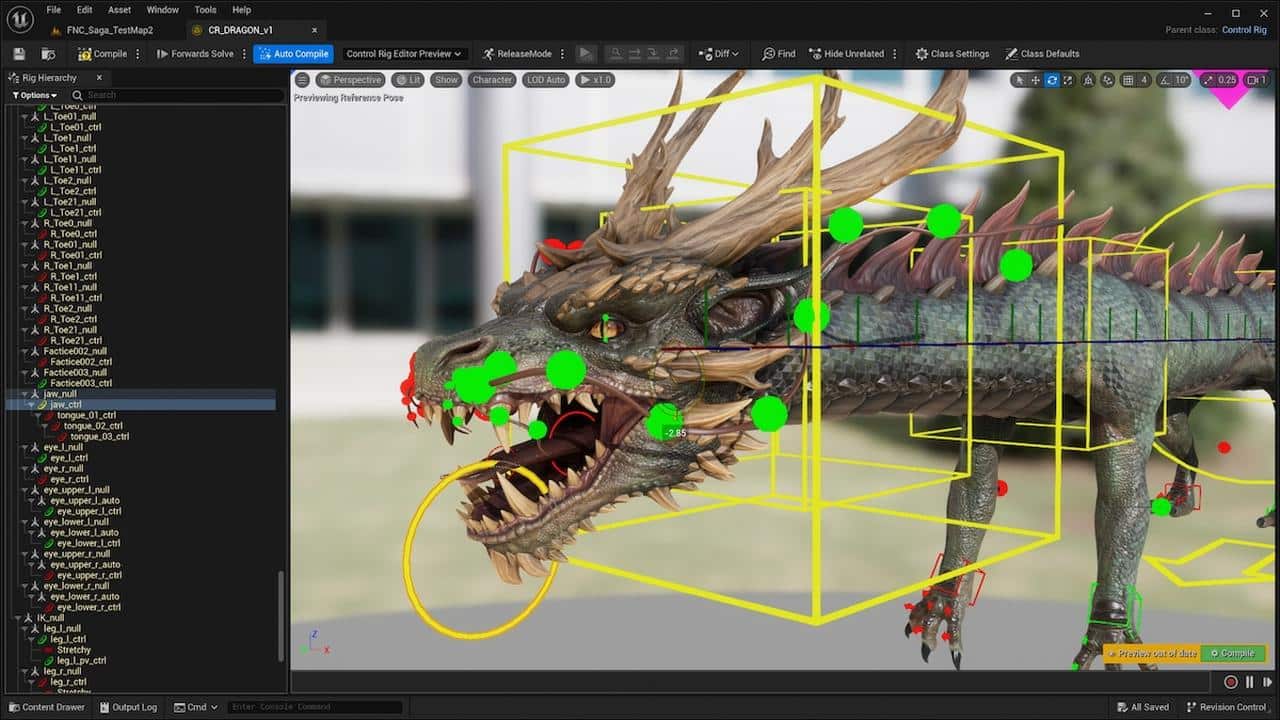 Game character rigging inside a modern game engine editor