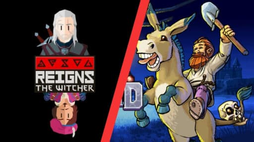 Collage of Two New Games Joining GeForce NOW: Graveyard Keeper and Reigns: The Witcher