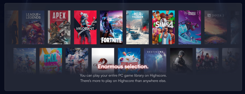 Highscore Game Selection