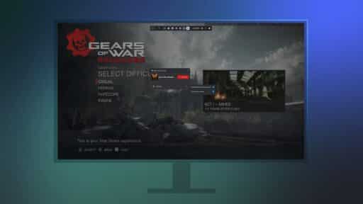 Gears of War Reloaded streamed through Xbox Cloud Gaming on a desktop monitor.
