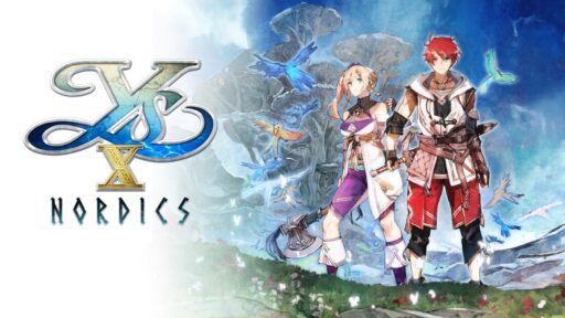 Two anime-style characters stand in front of a fantasy landscape with the text "Ys X Nordics" on the left.