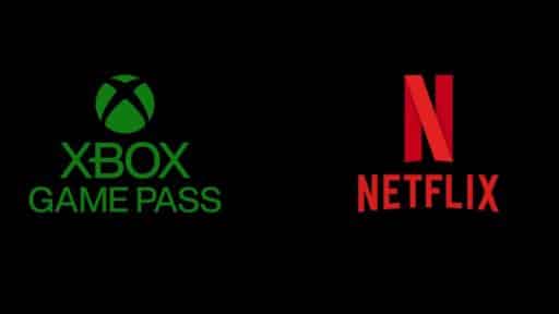 Xbox Game Pass cheaper tiers logo in green alongside the Netflix logo in red, both set against a black background.