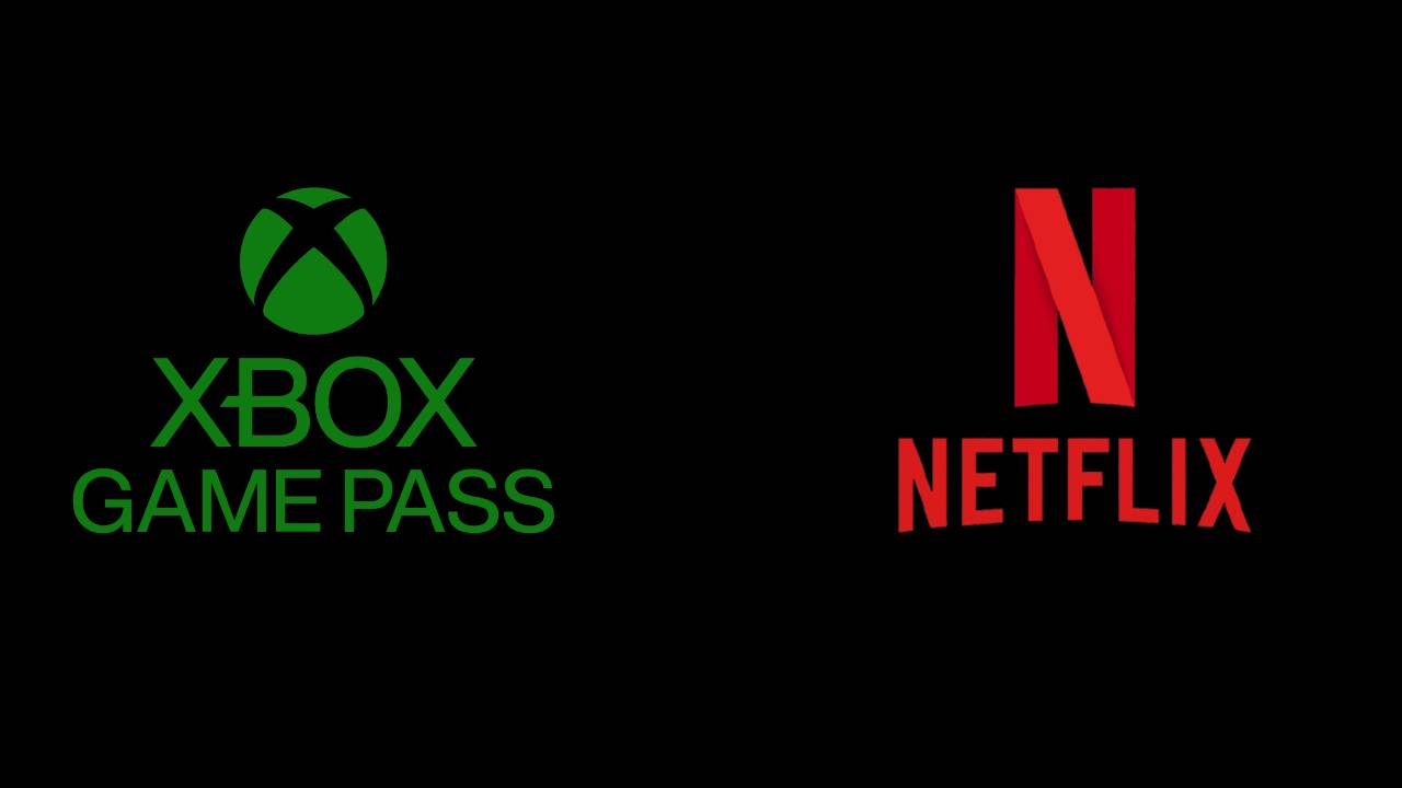 Xbox Game Pass cheaper tiers logo in green alongside the Netflix logo in red, both set against a black background.