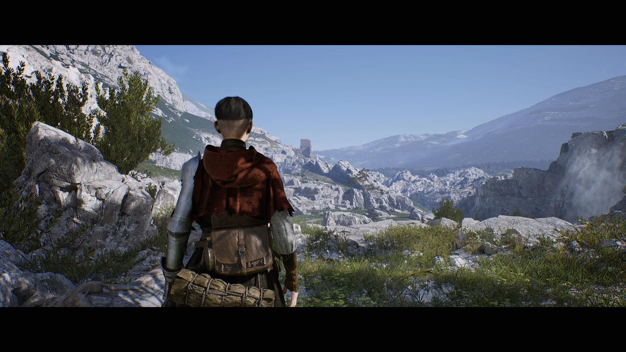 Aeta looking out over the rocky mountains and lush valleys of 14th-century Italy in 1348 Ex Voto.