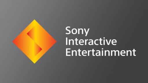 Sony Interactive Entertainment logo with an orange-yellow diamond on a dark gray background.