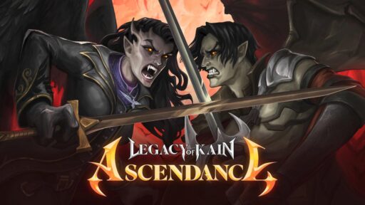 Legacy of Kain: Ascendance key art featuring Elaleth and Raziel clashing swords.