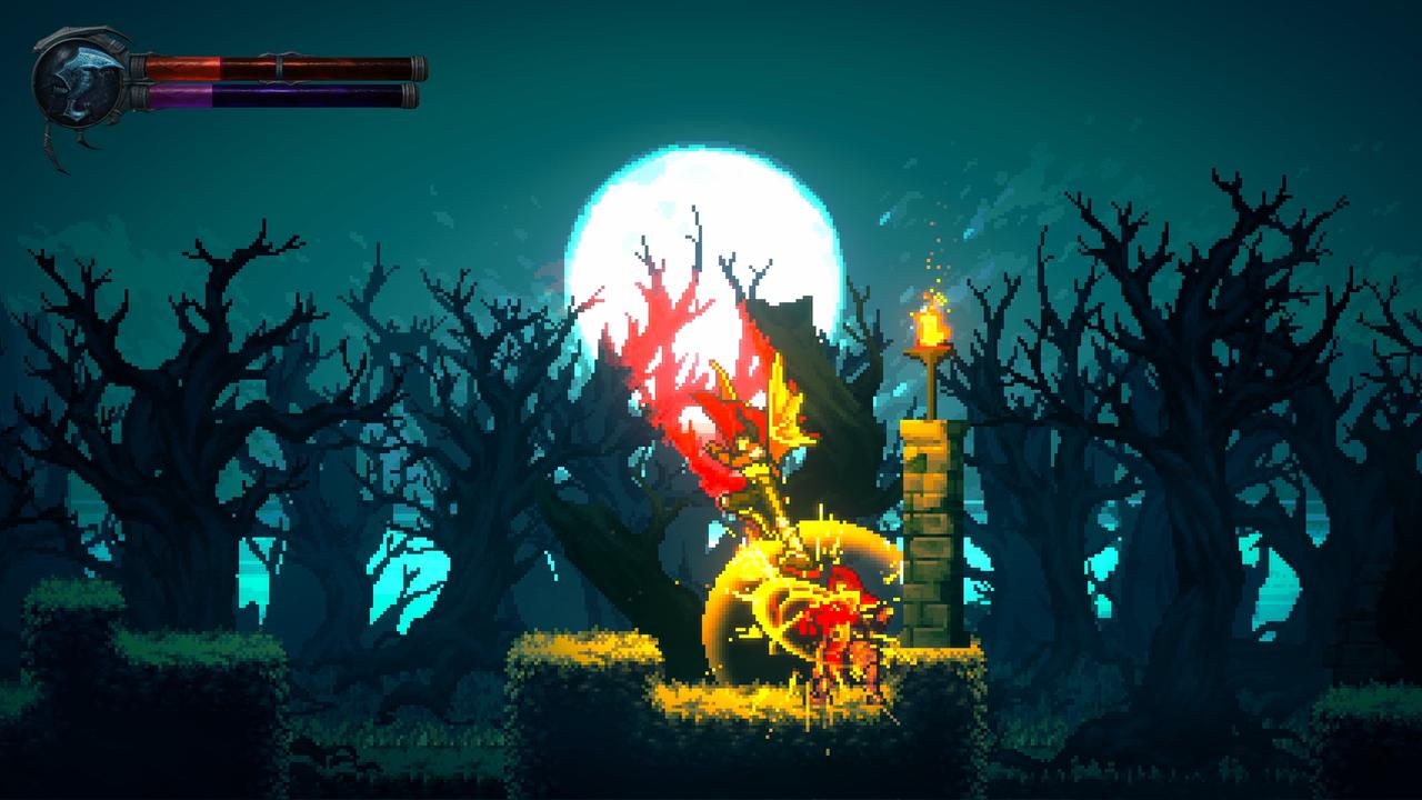 Vampire Raziel performs a diving attack on an enemy in Legacy of Kain: Ascendance.