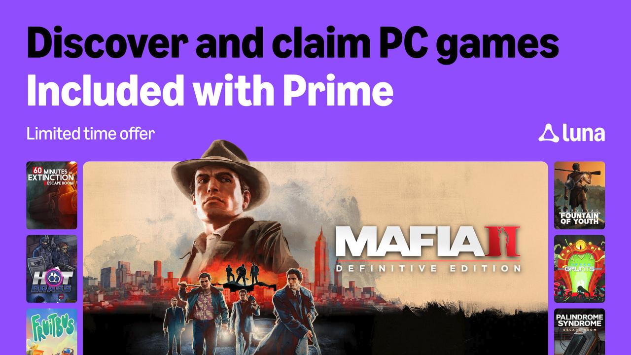 Amazon Luna May 2026 PC games included with Prime featuring Mafia II: Definitive Edition.