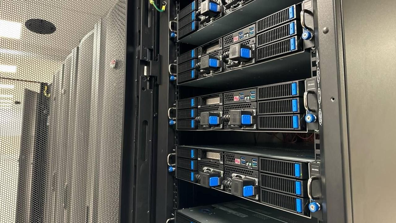 Server racks inside a data centre representing Boosteroid and DL Invest Group’s 300MW AI infrastructure plan.