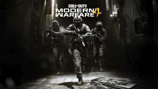 Call of Duty: Modern Warfare 4 key art showing three soldiers moving through a dark urban area.