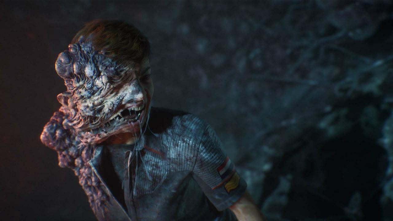 A Cassiopeia crew member transforming into a mimic alien in Directive 8020.