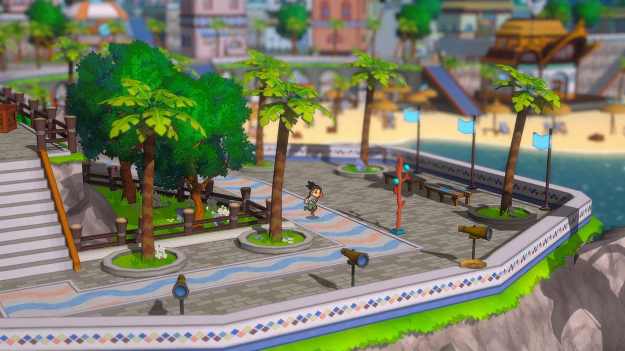 Trey explores a town area in LumenTale: Memories of Trey.