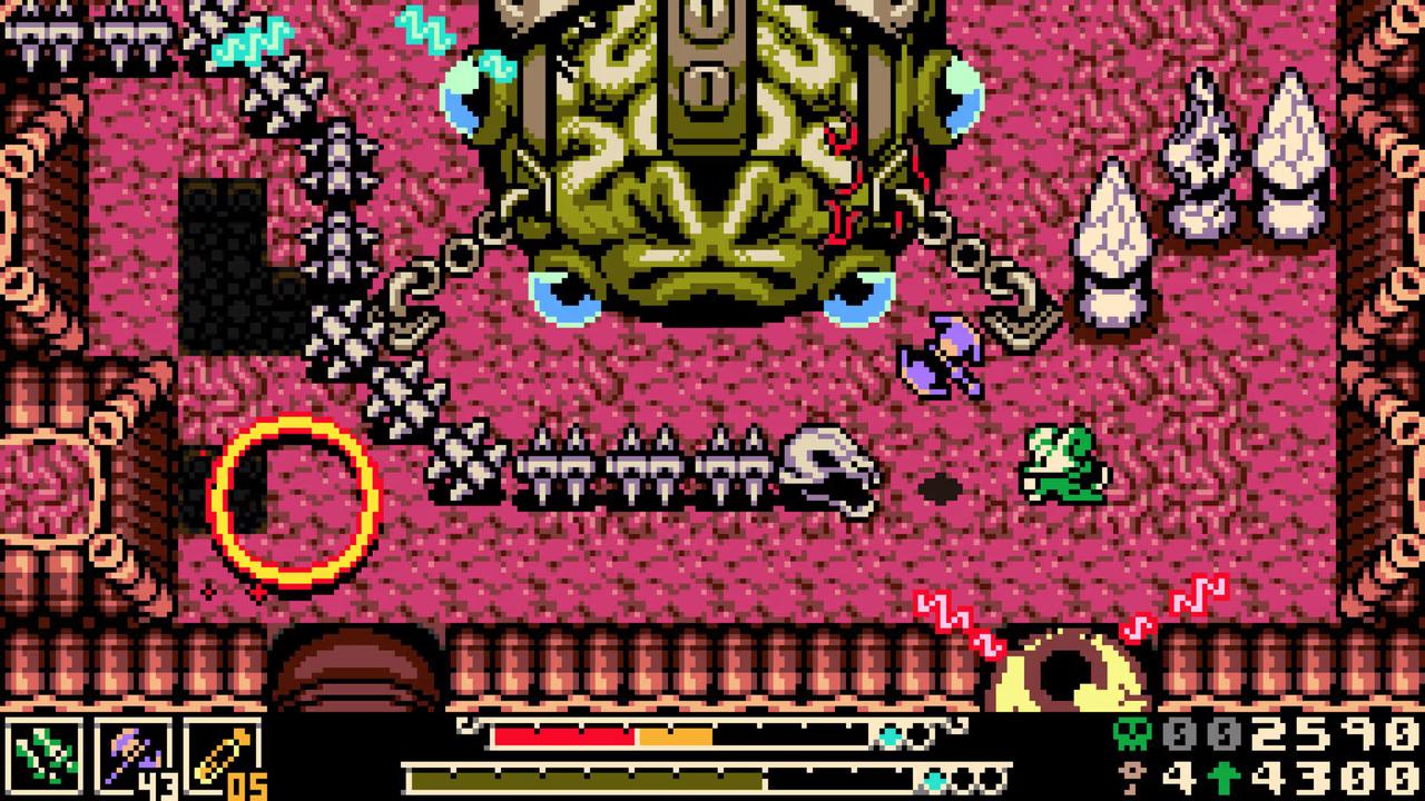 Mina battles enemies in a hazard-filled combat room in Mina the Hollower.