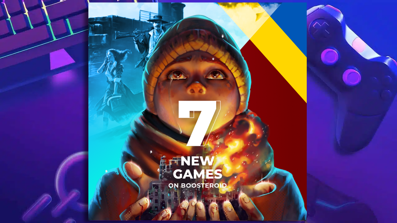 banner image for Boosteroid saying 7 new games on boosteroid
