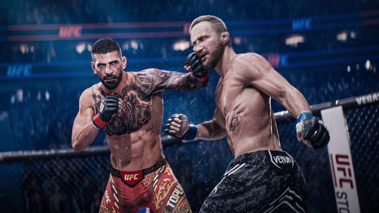 EA Sports UFC 6 fighters exchanging strikes inside the Octagon