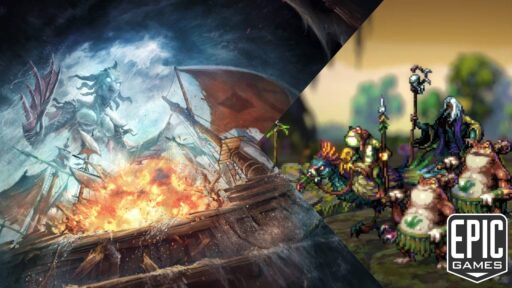 Epic Games Store free games image featuring Rogue Waters and Songs of Conquest.