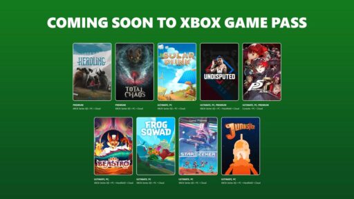 June 2026 XBOX Game Pass lineup showing Persona 5 Royal, Starseeker, Beastro, Undisputed, Solarpunk and more.