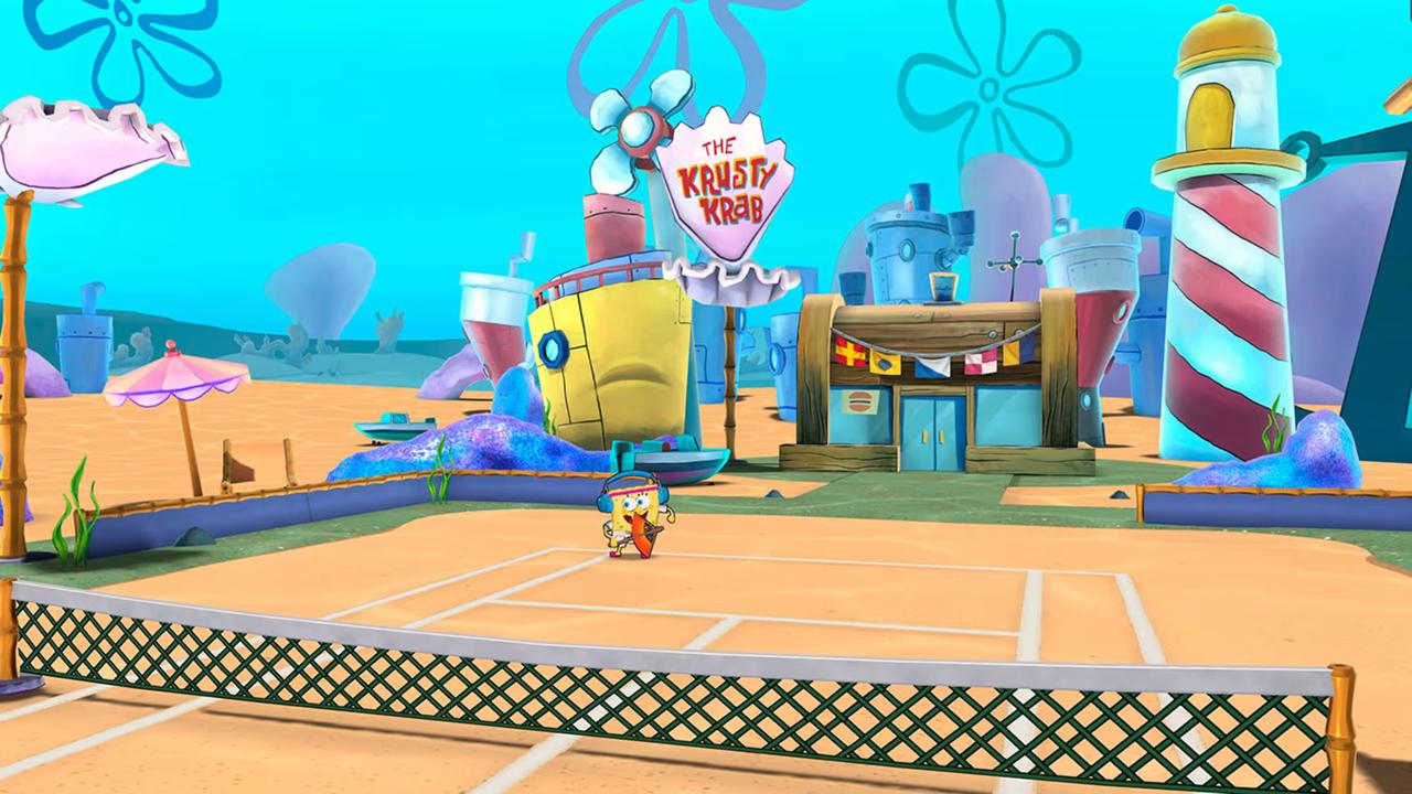 A SpongeBob-themed tennis court appears in Nickelodeon Extreme Tennis: Next!