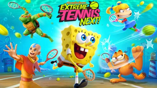 SpongeBob, Aang, Garfield, Mikey, and Angelica play tennis in Nickelodeon Extreme Tennis: Next!