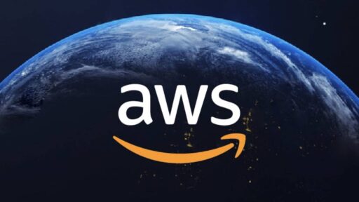 AWS logo over a view of Earth for an AI game server management article.