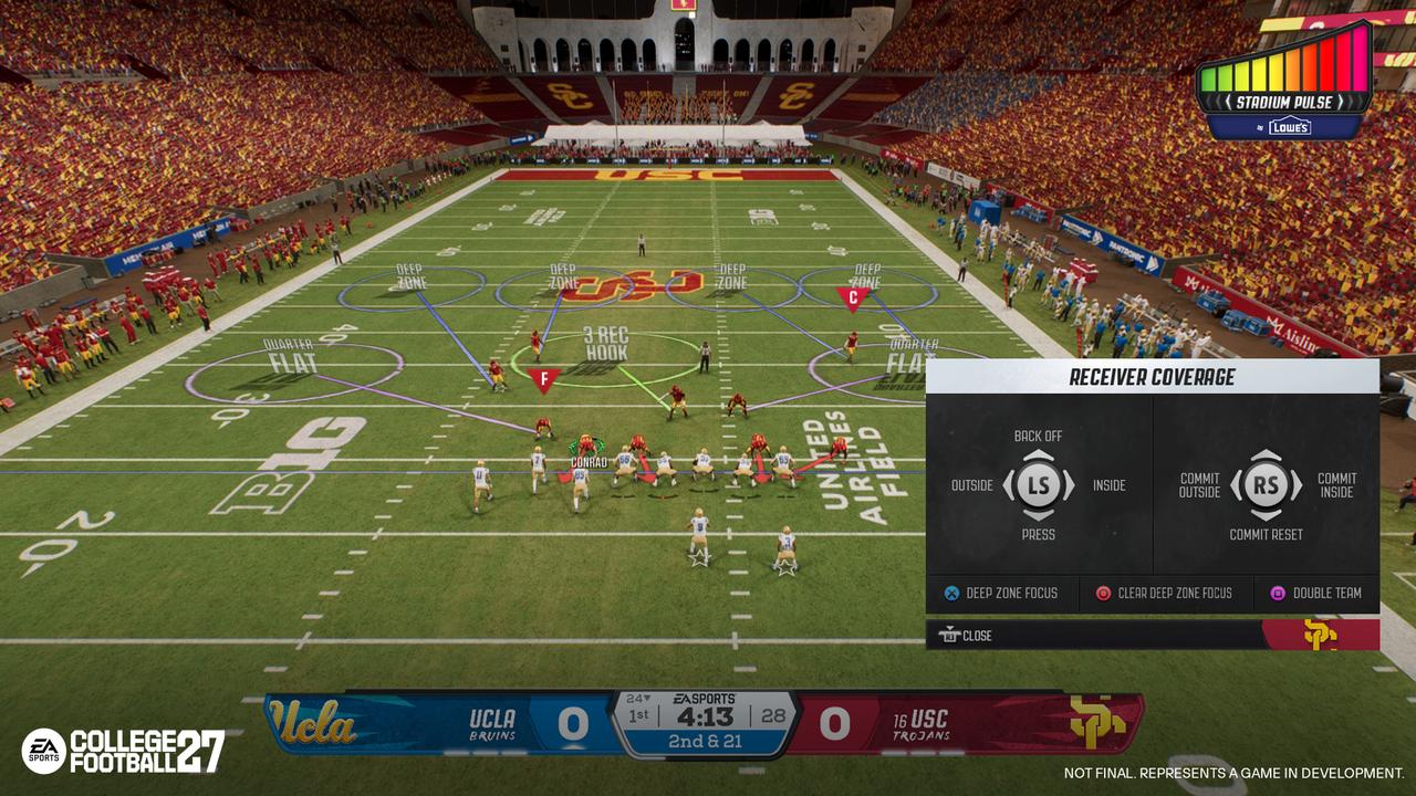 USC adjusts receiver coverage before the snap against UCLA in EA SPORTS College Football 27.