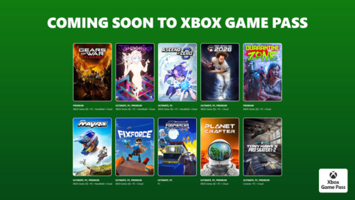 Coming soon to Xbox banner image showing 10 titles coming soon