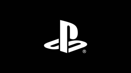PlayStation logo on a black background.